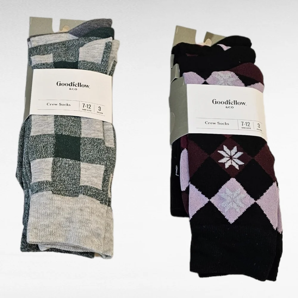 6 Pair Goodfellow & Co Crew Socks Shoe Size 7 - 12
